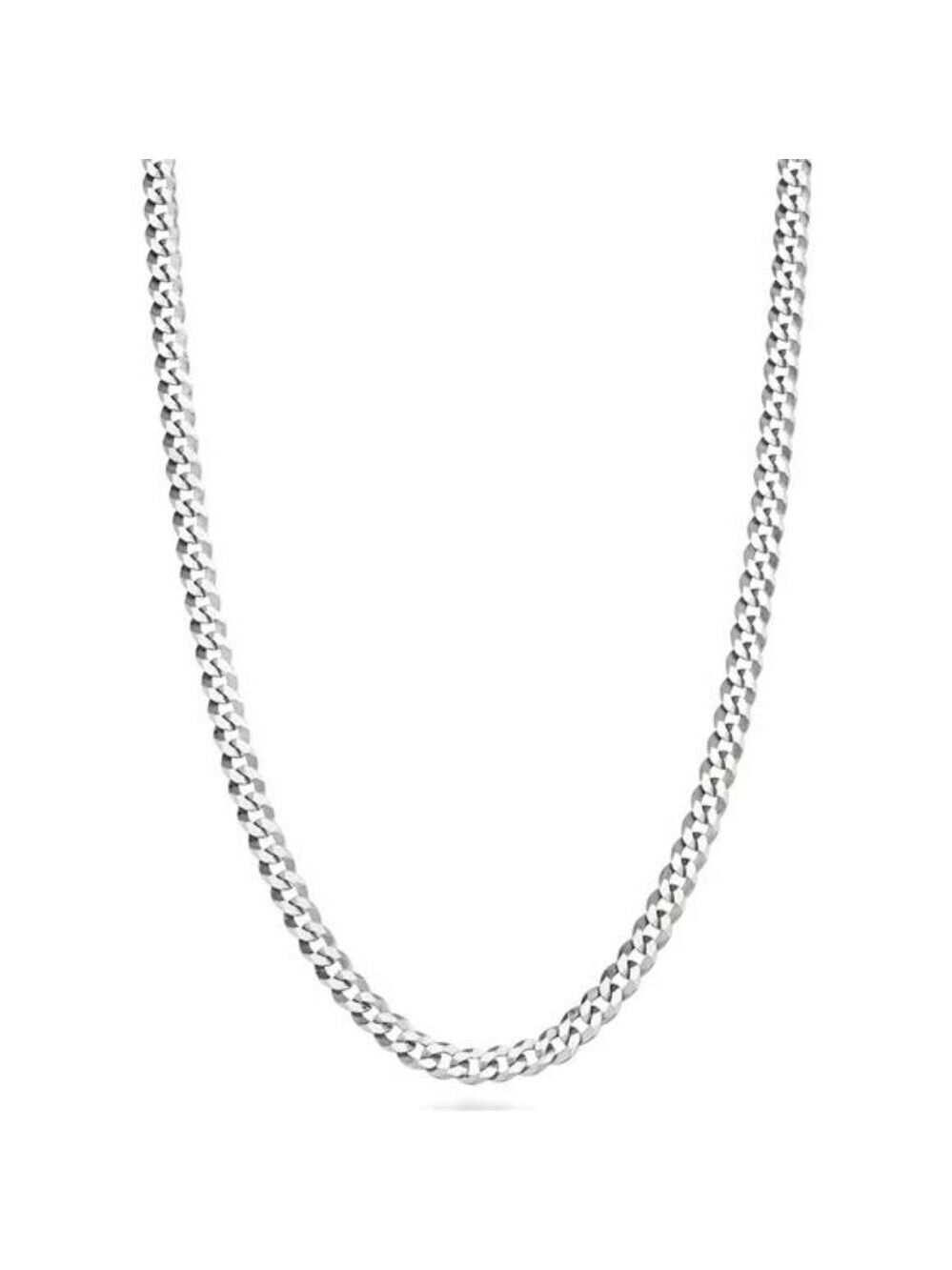 925 Sterling Silver 3.5mm Cuban Link Chain Necklace Unisex Italian Jewelry